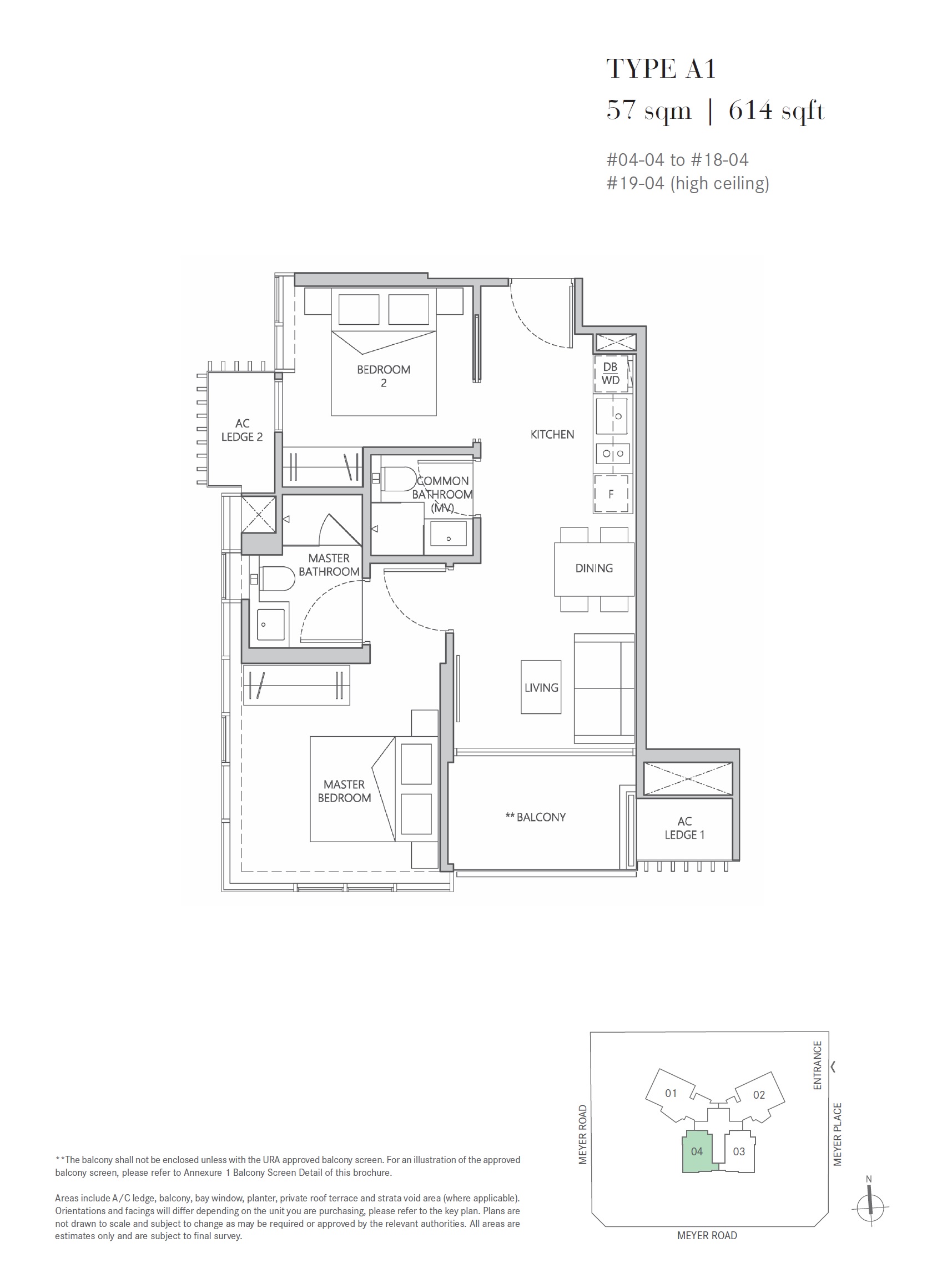 One Meyer 1 Bedroom Floor Plan 1
